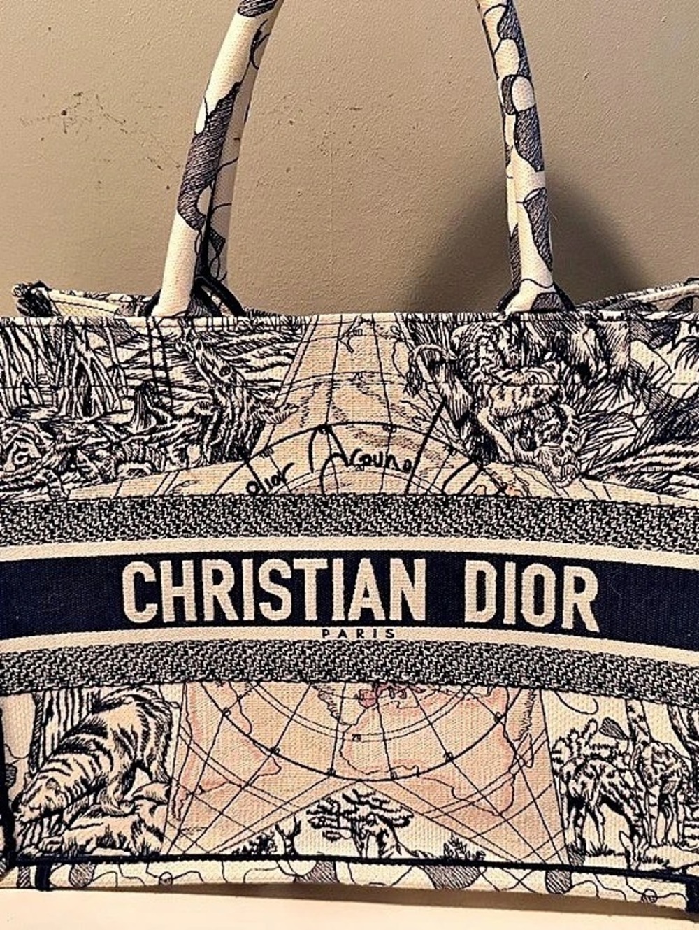 Christian Dior Medium Dior Book Tote Toile de Jouy Medium Toile de Jouy Blue &